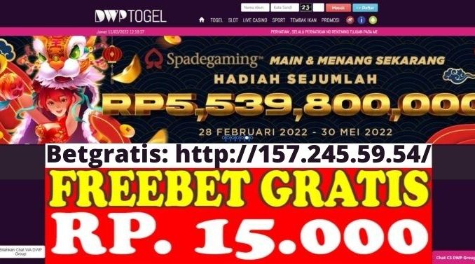 Freebet Gratis Rp 15 Ribu Tanpa Deposit Dari DWPTOGEL