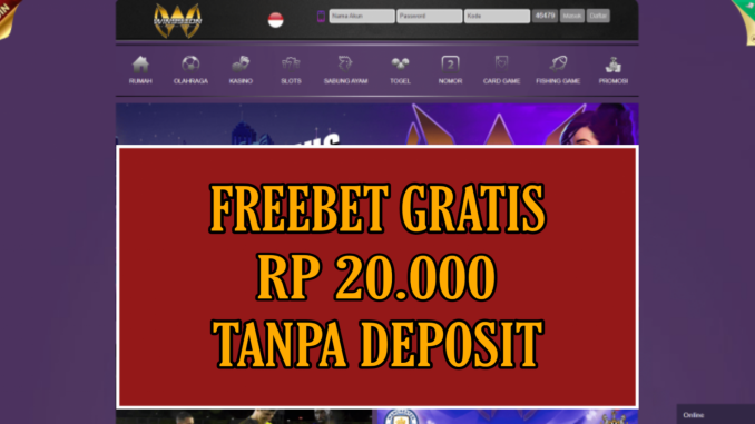 WIN99IDN FREEBET GRATIS RP 20.000 TANPA DEPOSIT