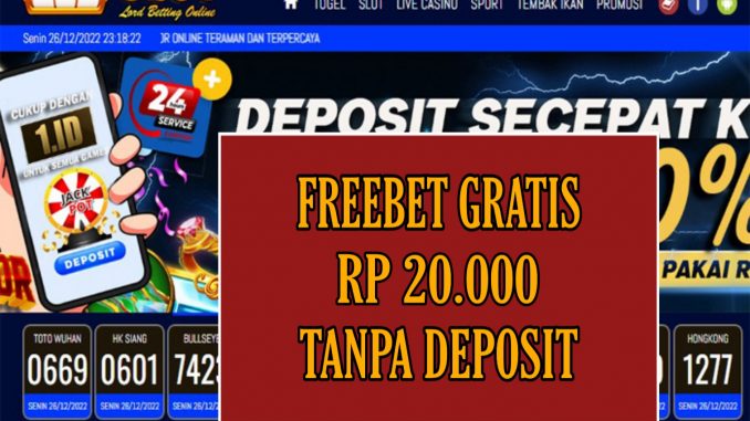 LBOSLOT FREEBET GRATIS RP 20.000 TANPA DEPOSIT