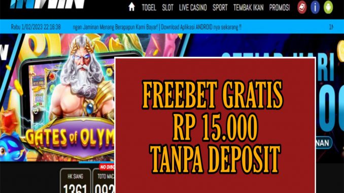 1NWIN – FREEBET GRATIS RP 15.000 TANPA DEPOSIT